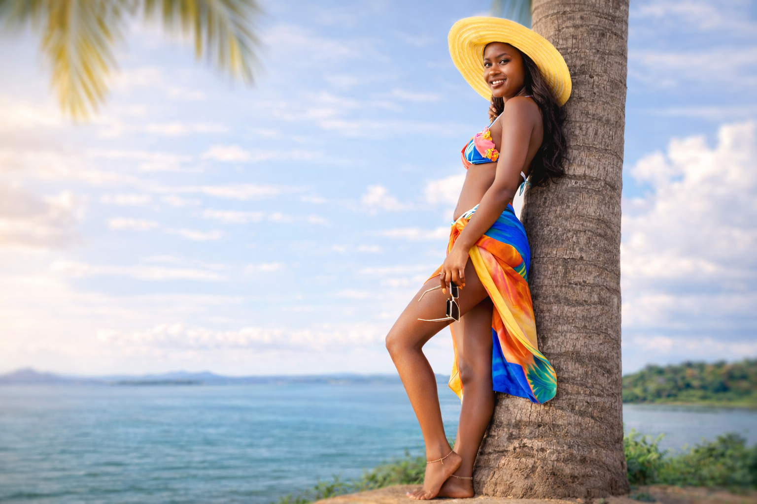 Tropical lakeside setting